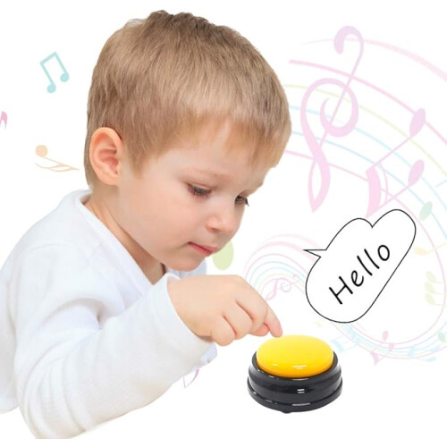 Resources Recordable Answer Buzzers Record Talking Button, Set of 4 Personalized Colored Button 2