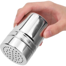 Salière, pot à épices en acier inoxydable avec couvercle pour sel, chocolat en poudre, sucre glace, farine, 7,6 x 5 x 5 cm