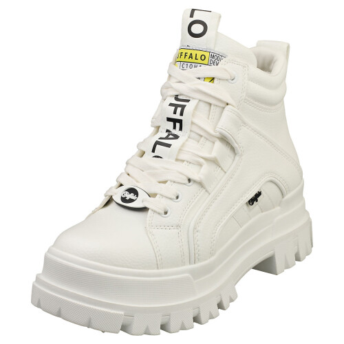 Buffalo (5) Buffalo Aspha Nc Mid-vegan Womens Platform Trainers in White