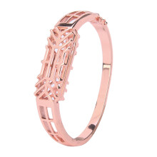 Pulseiras luxuosas compatíveis com Fitbit Flex2, design elegante, pulseira ajustável em aço inoxidável com strass brilhantes em tom ouro rosa