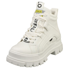 (6.5) Buffalo Aspha Nc Mid-vegan Womens Platform Trainers in White