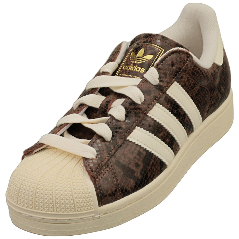 Adidas (4) Superstar Ii Womens Fashion Trainers In Brown White White,Brown