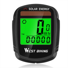 Fietscomputer op zonne-energie, waterdichte snelheidsmeter voor alle fietsen, 2,1 inch LCD-display met multifunctionele weergave, automatische