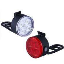 LED-koplamp voor nachtritten, superheldere fietsverlichtingsset voor en achter, waterdicht, oplaadbare batterij, USB-opladen, met vier lichtstanden,