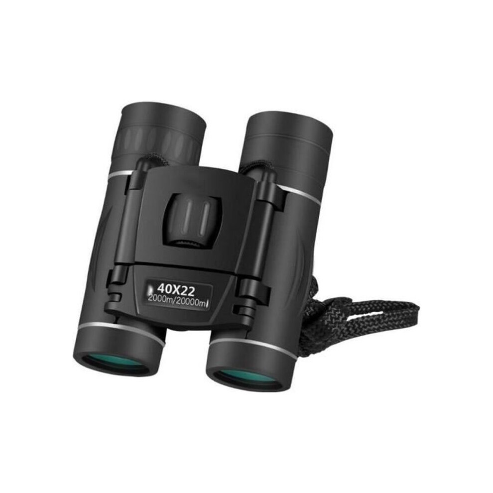 40X22 Hd Binoculars, Bak4 Fmc Optical Telescope, 2000M Long Range, Mini Foldable Telescope Black 7333425827352