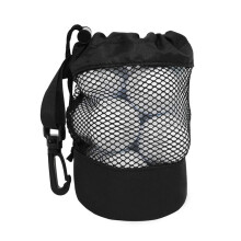 Sac de rangement spécial pour balles de golf 16x14cm en filet nylon avec cordon de serrage latéral
