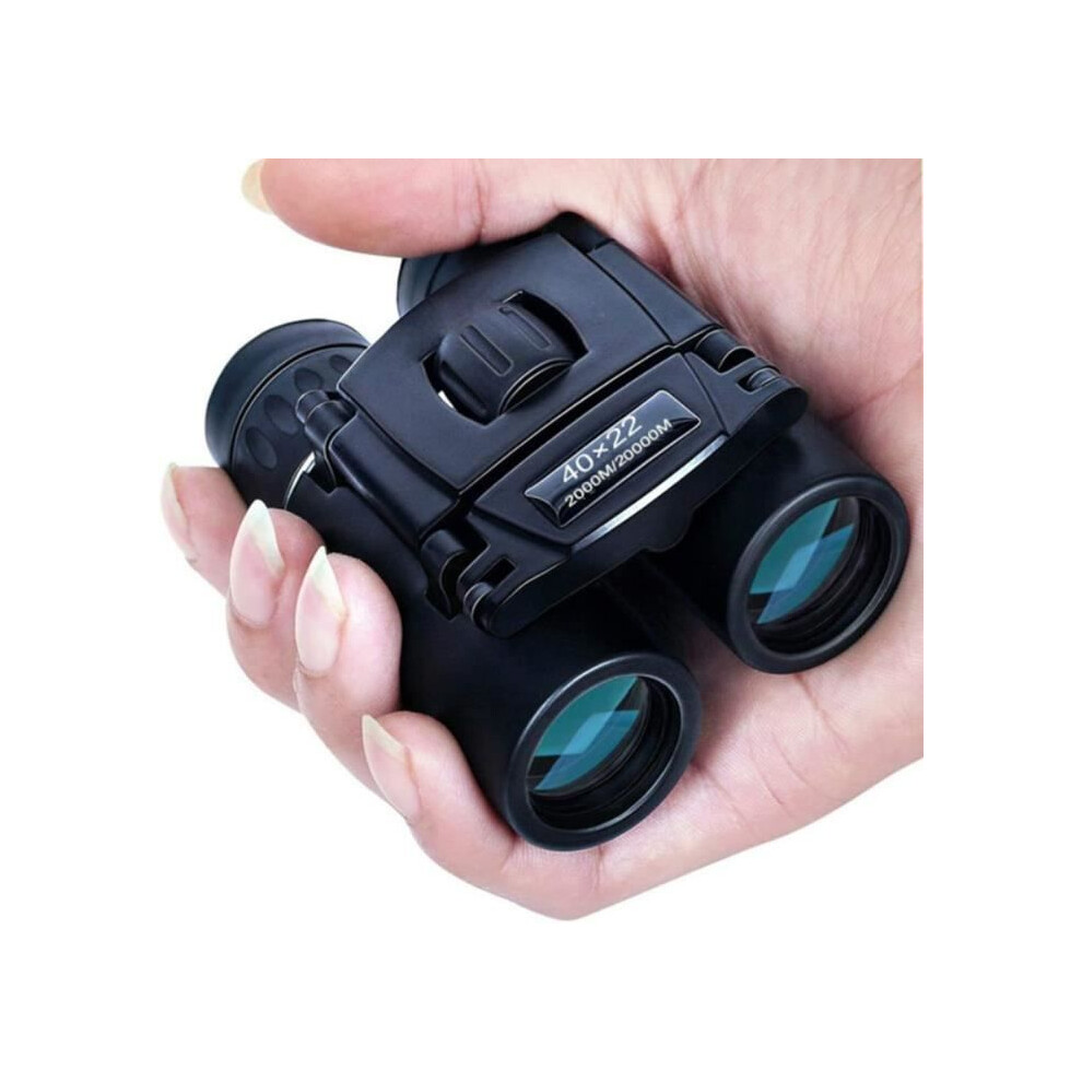 40X22 Hd Binoculars, Powerful, 2000M, Foldable, Mini Bak4 Fmc Optics - Black 7333425827291