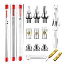 130 stylo pulvérisateur, 131 buse, 180 aiguille, instrument d'injection d'oxygène, pièces de rechange pour pistolet de pulvérisation, calibre 0,2