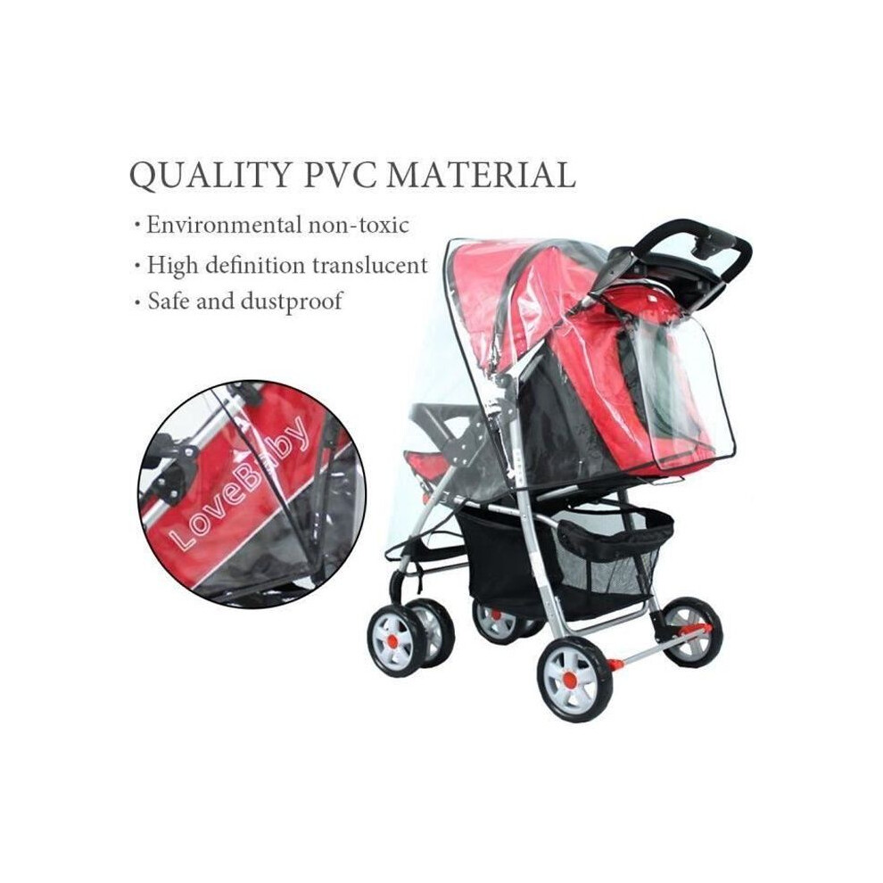 Universal Rain Cover - From Birth - Decorated - Transparent Waterproof PVC Stroller Cover for Travel Protects Baby