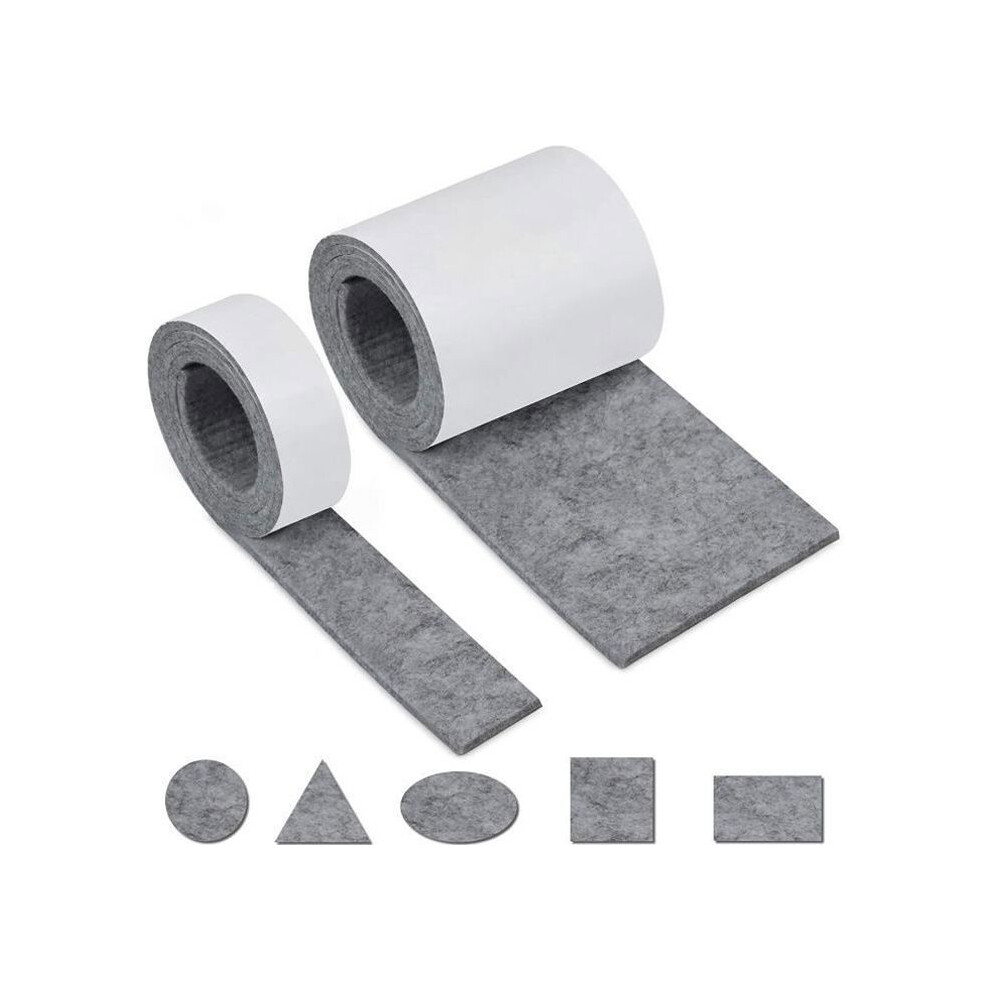 Self-Adhesive Felt For Furniture, Adhesive Felt 2 Rolls (100 * 10Cm + 100 * 2Cm) Free Cutting Of Any Size Or Shape Of Felt 7333425830390