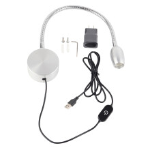 Ściemnialna lampa do czytania, kinkiet LED z giętką szyjką i funkcją ładowania USB, do sypialni, pokoju hotelowego, gabinetu, biura, wydajne