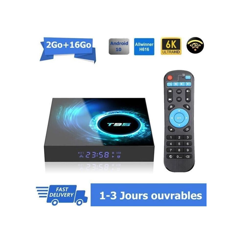 Android Tv Box Tv Android 10 T95 Smart Tv Box Wifi Bt 2Gb 16Gb H616 6K Netflix Google Store Media Box Android Box 7333425829653