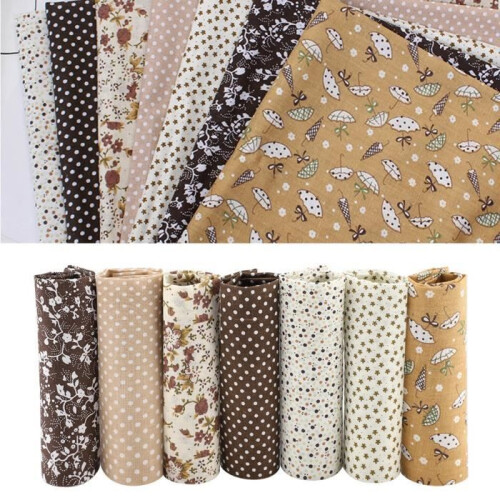 7pcs 50x50cm Assorted Floral Pattern Cotton Fabric Bundle for Patchwork DIY HB040 -SHO