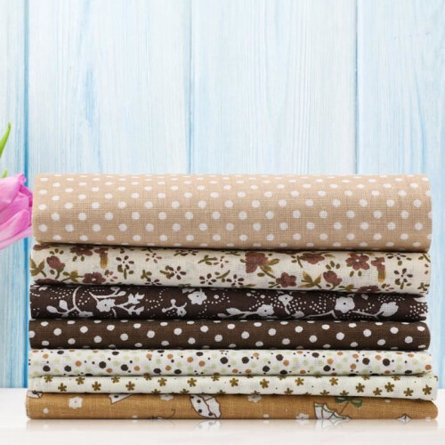 7pcs 50x50cm Assorted Floral Pattern Cotton Fabric Bundle for Patchwork DIY HB040 -SHO 1
