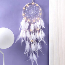 Traumfänger mit Licht, elegante Wanddekoration aus hochwertigem Material, handgewebter Traumfänger mit tiefer Bedeutung, einzigartiges,