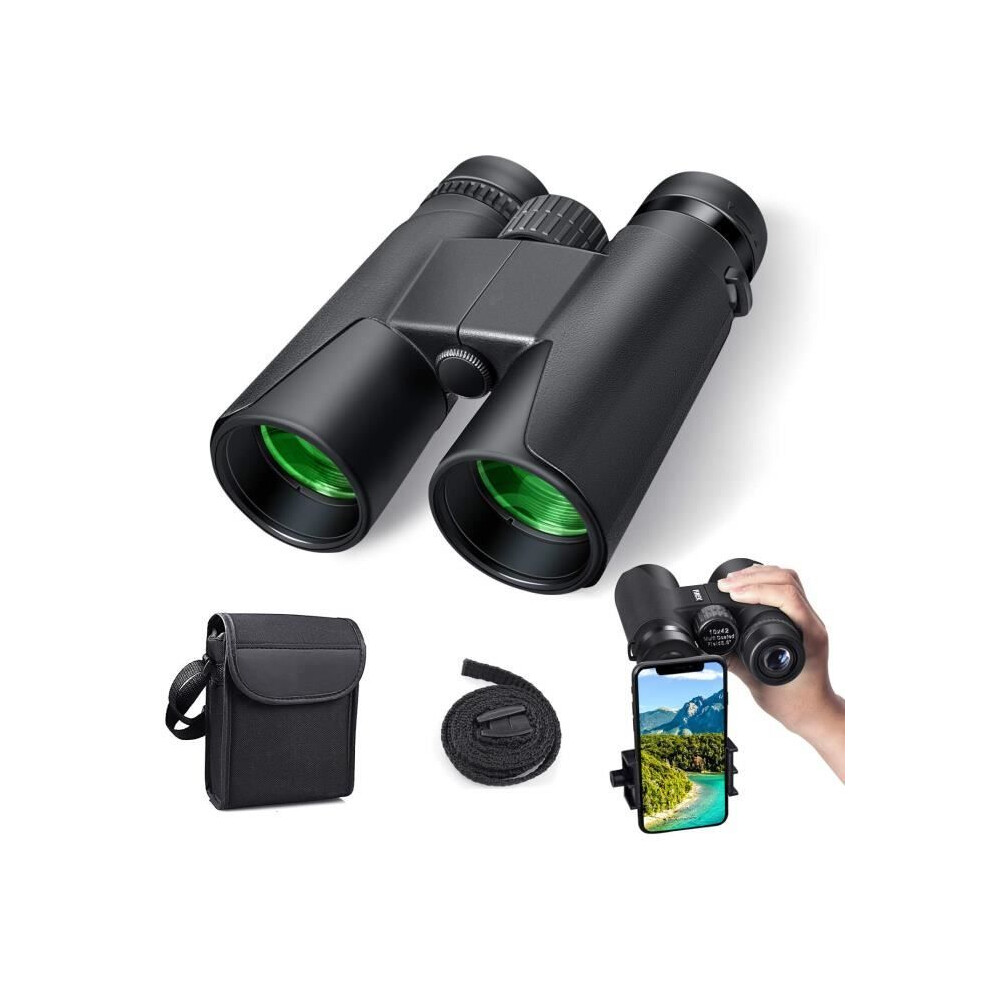 10X42 Hd Compact Binoculars For Adults With Smartphone Holder For Bird Watching, Camping And Hiking 7333425833063