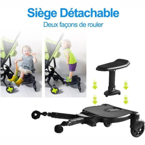 Universal stroller board, stroller step, pedal for double stroller with removable seat, comfortable skate platform 1