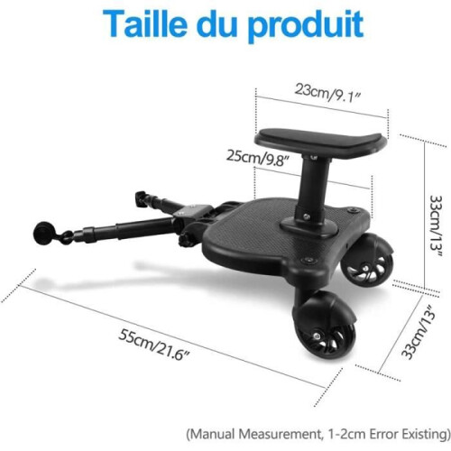 Universal stroller board, stroller step, pedal for double stroller with removable seat, comfortable skate platform 2