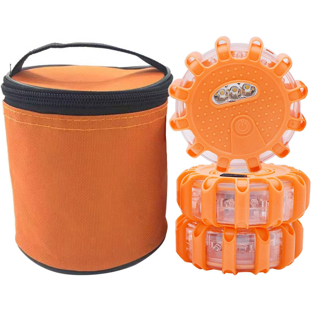 Led Road Flares For Emergency Situations, Safety Flashing Warning With 9 Different Flashing Modes Magnetic Base And Hook Design, Emergency Disc Light 9420858470724