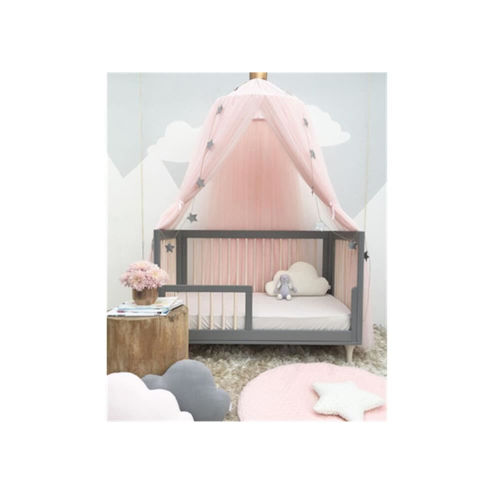Kids Bed Canopy, Baby Dome Tent 240Cm, Muslin Bed Curtain, Room Decor - Pink