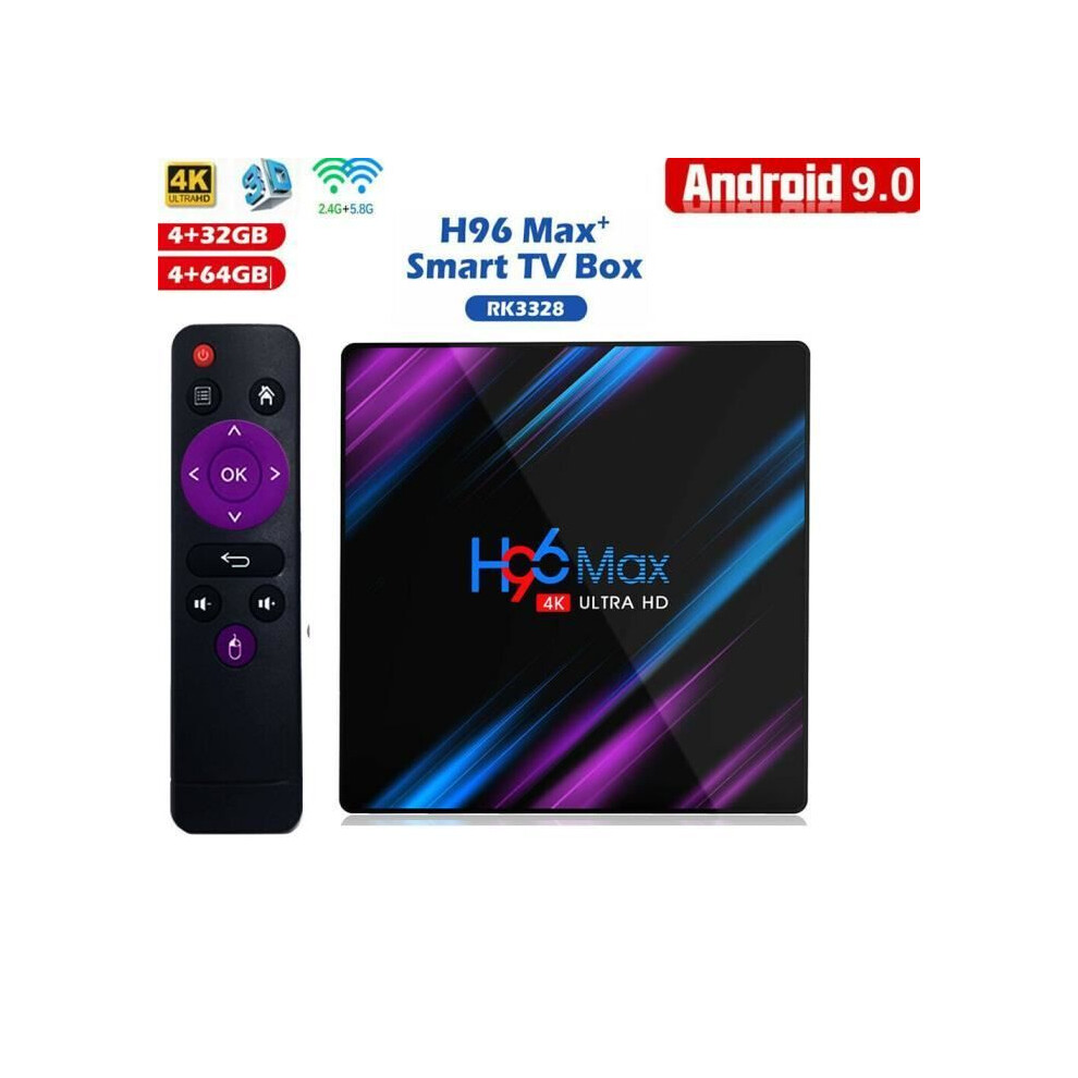 H96 Max Tv Boxes - Android 9.0 4K Uhd - Rk3318 Usb 3.0 64-Bit - 4Gb + 64Gb 7333425829226