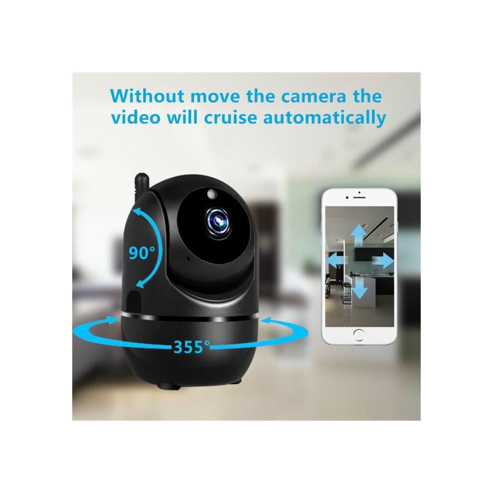 1080P Hd Wi-Fi Video Baby Monitor With Automatic Motion Detector And Night Vision, Black