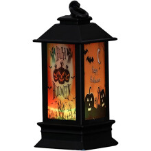 Lampáš vo vintage štýle, bezplameňová dekoratívna lampa s funkciou bezdymovej bezpečnej lampy pre vytvorenie halloweenskej atmosféry,