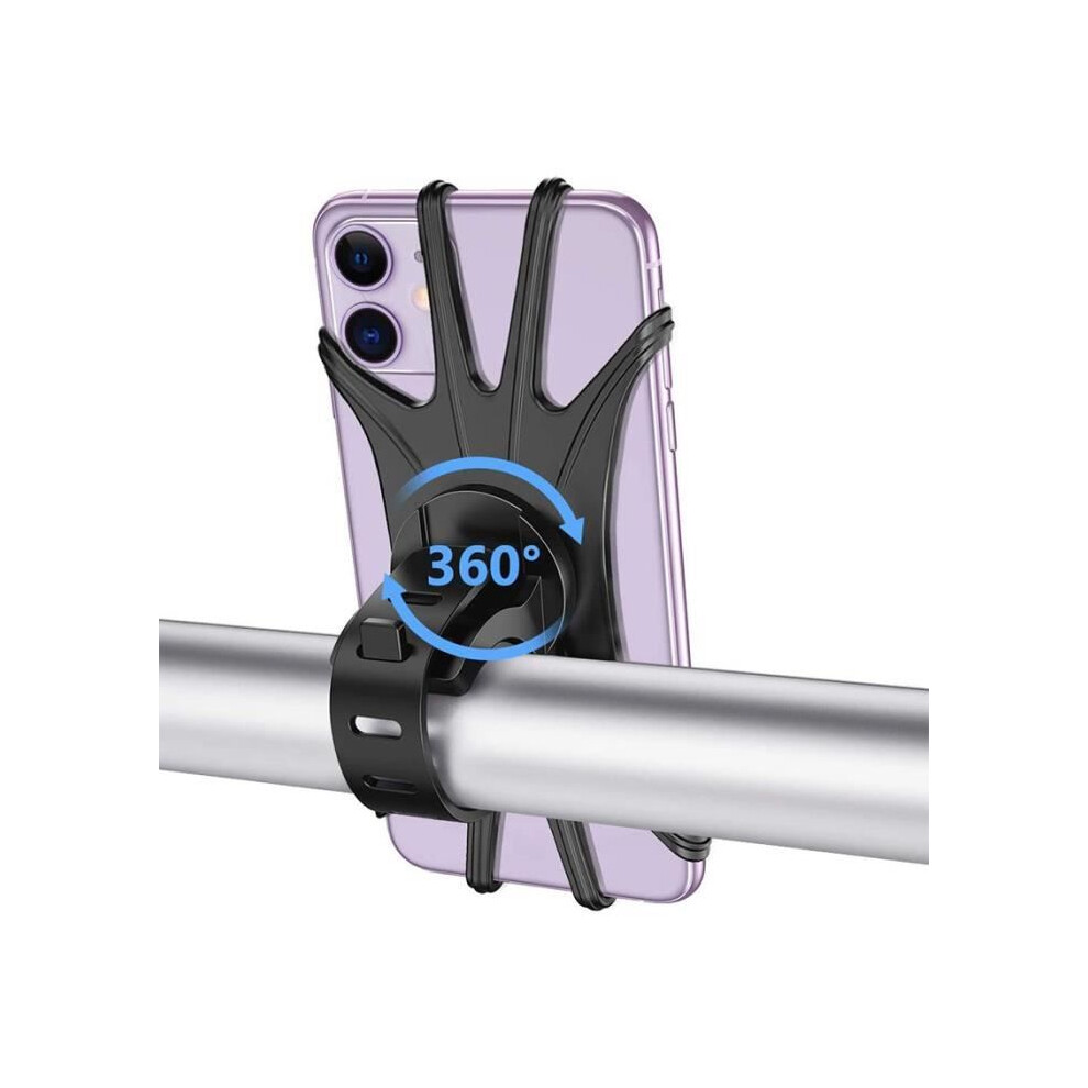 Bike Phone Holder, Universal Bicycle Handlebar Mount, Motorcycle Phone Holder, 360 Rotation For 4.5-7 Inch Smartphones, Black 7333425843116