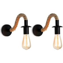 Taschentuchhalter aus Hanfseil mit Haken, Vintage-Industrie-Pendelleuchte, für Badezimmer und Küche, vereint Ästhetik und Funktionalität