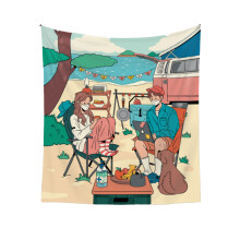 Avontuurlijke kampeerdekens met kampeerthema, microvezel polyester kampeerdekens: veelzijdige, zachte en comfortabele decoratieve buitendekens voor