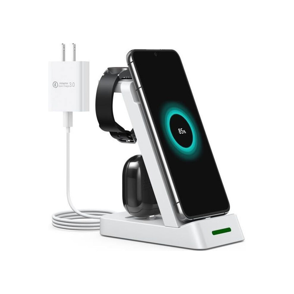 Inf 3 In 1 Wireless Charger For Phone, Samsung Smartwatch And Earphones (White) White 7333425842614