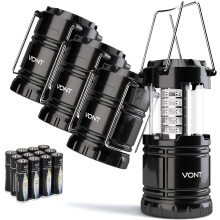 Collapsible Design Lantern, Battery Powered Lantern With Bright Led Light For Camping, Portable And Ergonomic Handle, Emergency Use (4 Pack)