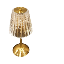 Vintage lamp met aanraakbediening, draagbaar, metalen tafellamp met traploze dimfunctie voor binnen- en buitendecoratie (lampenkap van optisch