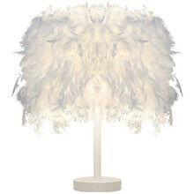 Elegant Natural Feather Lampshade, Standing Floor Lamp with Heart-Shaped Heart Wing for Romantic Bedroom Decor, 13cm * 25cm