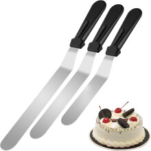 Cake Decorating Spatula with Multipurpose Spatula Function, Stainless Steel Blade Offset Spatula Featuring Flexible Blade and Non-Slip Handle, Angled