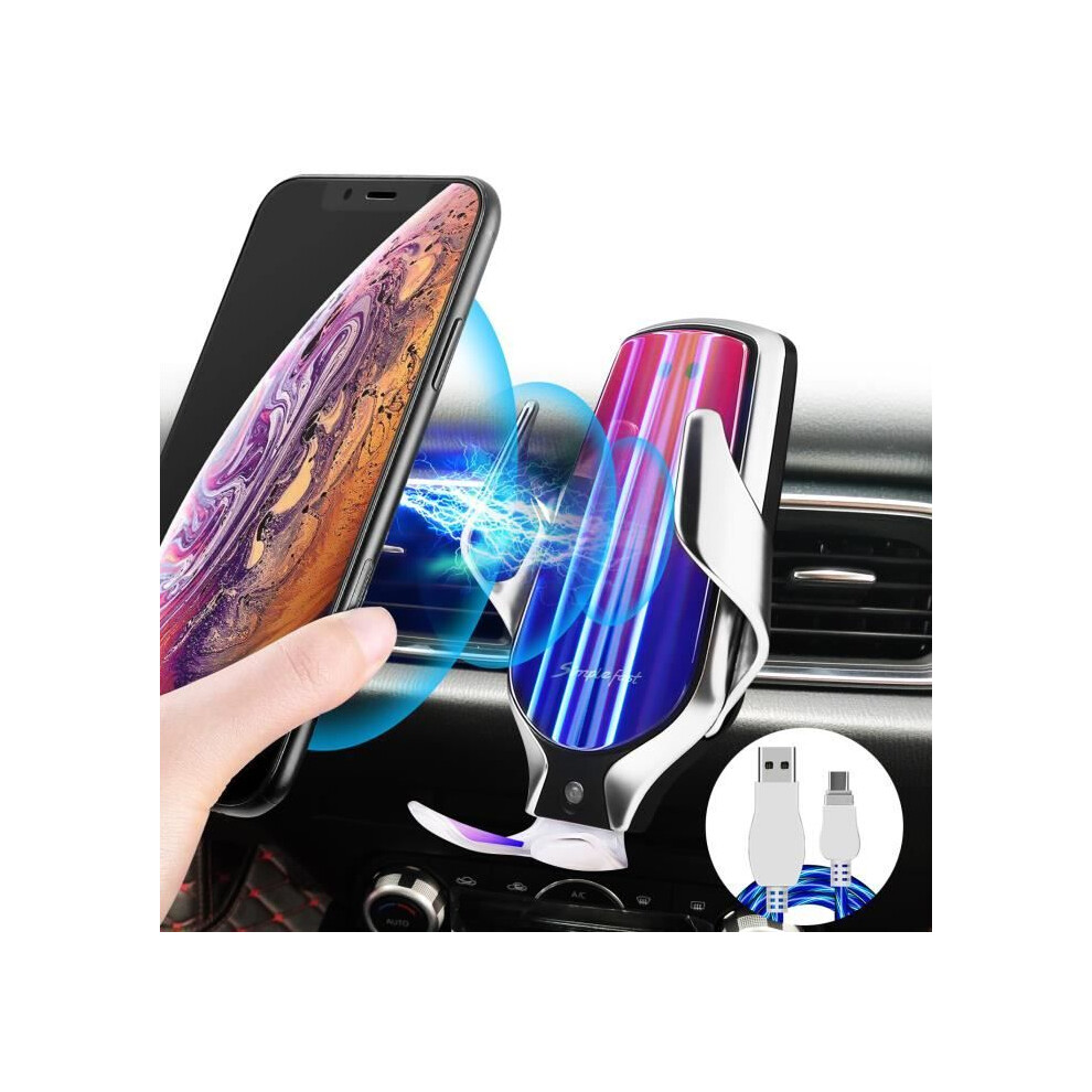 Car Charger - Qi - 10W - Fast Charging - 360 Rotation - Automatic Clamping 7333425843123