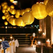 Festive Lantern String Lights, Indoor & Outdoor Use, Warm White, Easy to Assemble, Durable, Energy Efficient, 6.5M, 30 LED Solar Light Chain, Create M