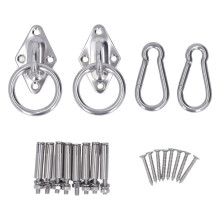 Wall Mount Hook Stainless Steel Heavy Duty Pad Eye Plate with Ring M5 for Gymnastic Rings Boat Rigging Marine Hardware, Smooth Surface No Burrs Durabl