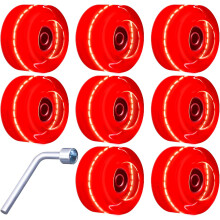 Roller skatewielen voor binnen of buiten, antikleeflaag zorgt voor soepel glijden, knipperende wielen voor extra plezier en betere zichtbaarheid.