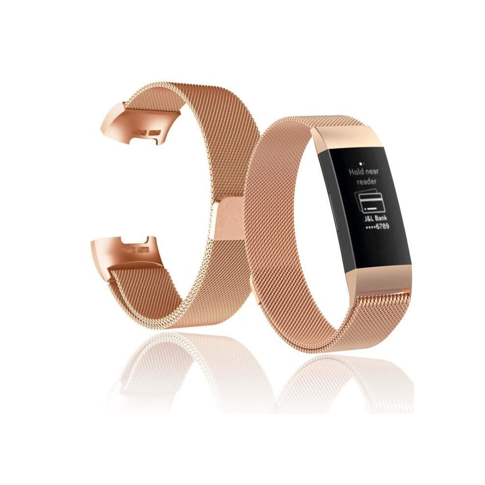 Milanese Loop Band Compatible With Fitbit Charge 3 And Fitbit Charge 4, Adjustable Stainless Steel Replacement Band, Size S 7333425844762