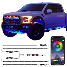 LED-buitenverlichting voor auto's met chasing-effect, 2-lijns ontwerp met snelle Bluetooth-verbinding en energiebesparing, adresseerbare LED-strip en