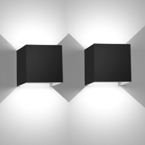 IP65 Αδιάβροχο φωτιστικό τοίχου Cube Led, ρυθμιζόμενη γωνία δέσμης για διακόσμηση