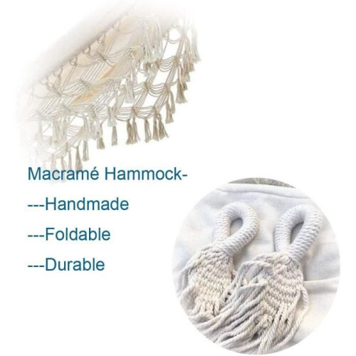 Fringed hammock - double hammock - ecru hammock - hammock 1