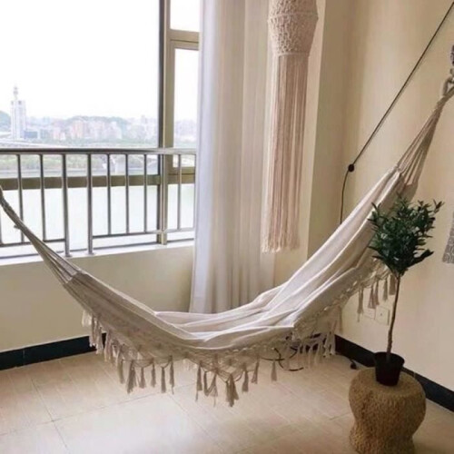 Fringed hammock - double hammock - ecru hammock - hammock 2