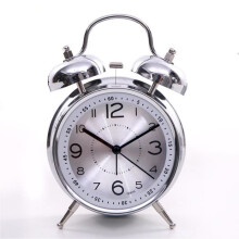 Loud Alarm Clock for Heavy Sleepers, Silent, Non-Ticking, Quartz, with Backlight, Silver