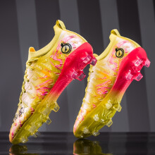(Yellow, 9.5 Big Kid) Lightweight And Breathable High-Top Soccer Shoes for Boys, Designed for Outdoor Sports with a Minimalist Classic Style