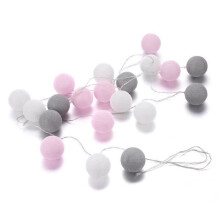 LED string lights - Rophie - 20 cotton balls - Solar - Multicolor - 300 cm