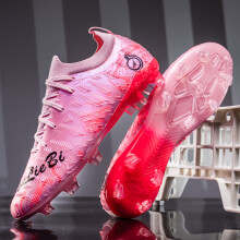(Pink, 7 Big Kid) Lightweight And Breathable High-Top Soccer Shoes for Boys, Designed for Outdoor Sports with a Minimalist Classic Style
