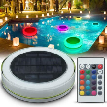 Solar Pool Light with Remote Control - RGB 7 Colors - 24 LEDs - Waterproof