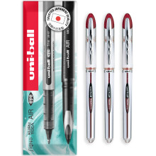 (Red, Pack of 3) uni-ball UB-200 Vision Elite Rollerball Pen - 0.8mm